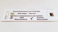 bilet LKS KWIATKOWICE - PROSNA Wieruszów 27.03.22