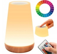 LAMPKA NOCNA LED WIELOKOLOROWA USB PILOT DOTYKOWA ŁADOWANA 13 KOLORÓW