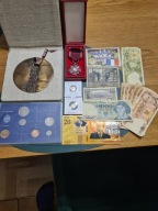 Stare monety srebrne, medale, pamiątki rocznicowe,piłkarskie,banknoty