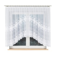 FIRANA GOTOWA BIAŁA ŻAKARDOWA KLASYCZNA ŁUK 150X300 CM