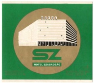 reklama hotelowa Budapeszt Szabadsag hotel luggage label