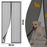 Moskitiera Drzwiowa 100x210cm Czarna Siatka Ochrona Przed Owadami