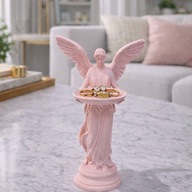 Figurka ANIOŁA z misą na biżuterię – kolor różowy