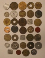 USA - ŻETONY, TOKENY - CIEKAWY ZESTAW 34 SZTUK, DUŻO BARDZO RZADKICH