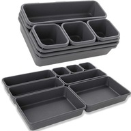 Organizer modułowy do szuflady 8 elementów szary