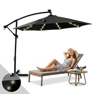 DUŻY Parasol Ogrodowy REGULOWANY 270cm LED Solar UV50 taras balkon
