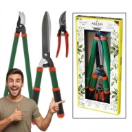 ZESTAW SEKATORÓW NOŻYC OGRODOWYCH 3W1 ADLER RĘCZNE MOCNE 25MM 65CM
