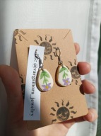 Kolczyki barwinki ręcznie malowane stal nierdzewna