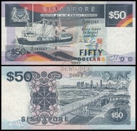 BNA - SINGAPUR 50 Dolarów Dollars 1994 G/73 093557 # P32 # XF+