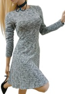 c&a szara dzianinowa miękka sukienka wiskozowa rozkloszowana S