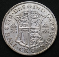 Wielka Brytania 1/2 korony 1933 - król Jerzy V - srebro