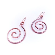 Kolczyki z czystej miedzi, spirala ślimaka vol 2. Amulet mocy.