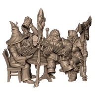 Fantasy Tavern Friends at Table Diorama Przyjaciele w Tawernie RPG Druk 3D