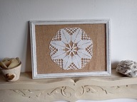 OBRAZ SHABBY RETRO JUTA KORONKA