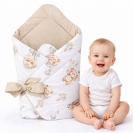Rożek Niemowlęcy 80x80 Bawełniany 100% Otulacz Boho Bears Dla Niemowląta