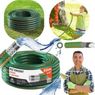 WĄŻ OGRODOWY 1/2 GUMOWY 4 WARSTWY ELASTYCZNY NIE SKRĘCAJĄCY SIĘ 50M