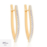 Eap22060 Kolczyki złocone angielskie kły kryształki 3,5cm