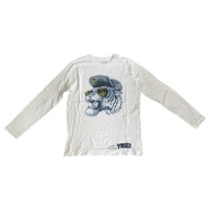 Bluzka dziecięca długi rękaw bawełna biały Zara Kids 140