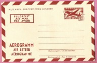 Austria 1960, aerogram, lotnictwo, samolot, nomin. 3,40 Sh