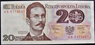 Polska bankn.20zł.R.Traugutt 1982 ser.AB UNC