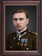 Obraz Franciszek Dąbrowski portret w drewnianej ramie ze szkłem