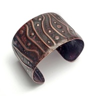 Okazała bransoleta z miedzi. Jak dawna Rytosztuka lub ORNO.