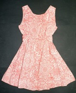 PEACOCKS_Piękna SUKIENKA_biała delikatne koralowe kwiaty bawełna modna_42