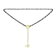 56703 Celebrytka złota stal chirurgiczna motylek kryształki