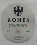 ETYKIETA PIWO KOMES POTRÓJNY ZŁOTY BROWAR FORTUNA MIŁOSŁAW