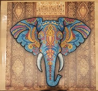 Obraz haft diamentowy na płótnie - kolorowy słoń Ganesha