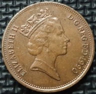 *WIELKA BRYTANIA [0153] *2 Pence 1990 TWO PENCE *ELIZABETH II