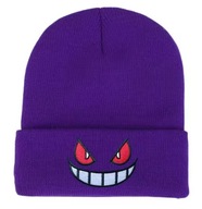 Czapka Beanie Gengar Pokemon Ciepła Jesienna Zimowa Fioletowa