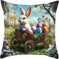 Ozdobna poszewka, jasiek na poduszki - Zając - 45x45 cm