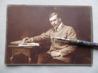 OFICER AUSTRO-WĘGRY ZAMYŚLONY PAPIEROS LIST FOTOGRAFIA TEKTURKA przedw.