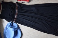 * NEXT * SUKIENKA CZARNA DŁUGA SKÓRZANY PAS_38