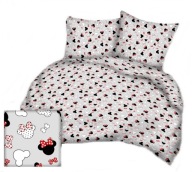 pościel bawełna lux 180x200 + 2x70x80 guzik B 255-8 Miki kokardy czerw-szar