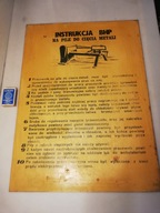 STARA TABLICA MALOWANA- INSTRUKCJA BHP z PRL-u 52x38 cm