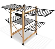 Suszarka na pranie wysuwana stal nierdzewna 30m skrzydłowa czarna