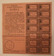 WARSZAWA 1917 r KARTA - WYDZIAŁ ZAOPATRYWANIA KARTKA na Zupa lub ziemniaki