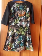 czarna sukienka w kwiaty roz 36