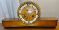 Piękny drewniany zegar kominkowy balansowy Schlenker do regulacji