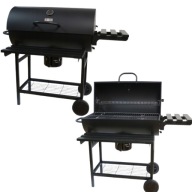 GRILL WĘGLOWY OGRODOWY Z POKRYWĄ TERMOMETR RUSZT 70X35CM