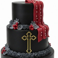 TOPPER AKRYLOWY KRZYŻ ZŁOTY LUSTRZANY KOMUNIA ŚWIĘTA BOK TORU