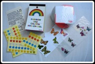 Zestaw: notes notesik, karteczki, naklejki, motyle