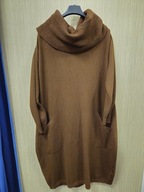 Sukienka długa swetrowa, dzianina r. Uni Plus Size czekolada Italy !!!