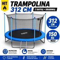 TRAMPOLINA OGRODOWA DLA DZIECI 312CM 10FT MOCNA XXL SIATKA WEWNĘTRZNA