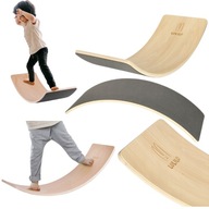 DESKA DO BALANSOWANIA DREWNIANA BALANSOWA DLA DZIECI BUJAK Z FILCEM 200KG