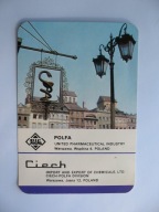 POLFA WARSZAWA CIECH FARMACEUTYKA LEKI APTEKA KALENDARZYK LISTKOWY 1974