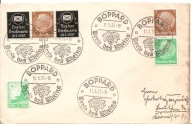 TRZECIA RZESZA -koperta firmowa -BOPPARD -stemple znaczki obieg 1937 rok