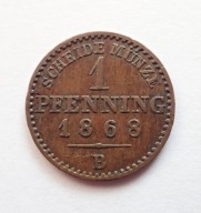 Prusy 1 pfenning 1868 B